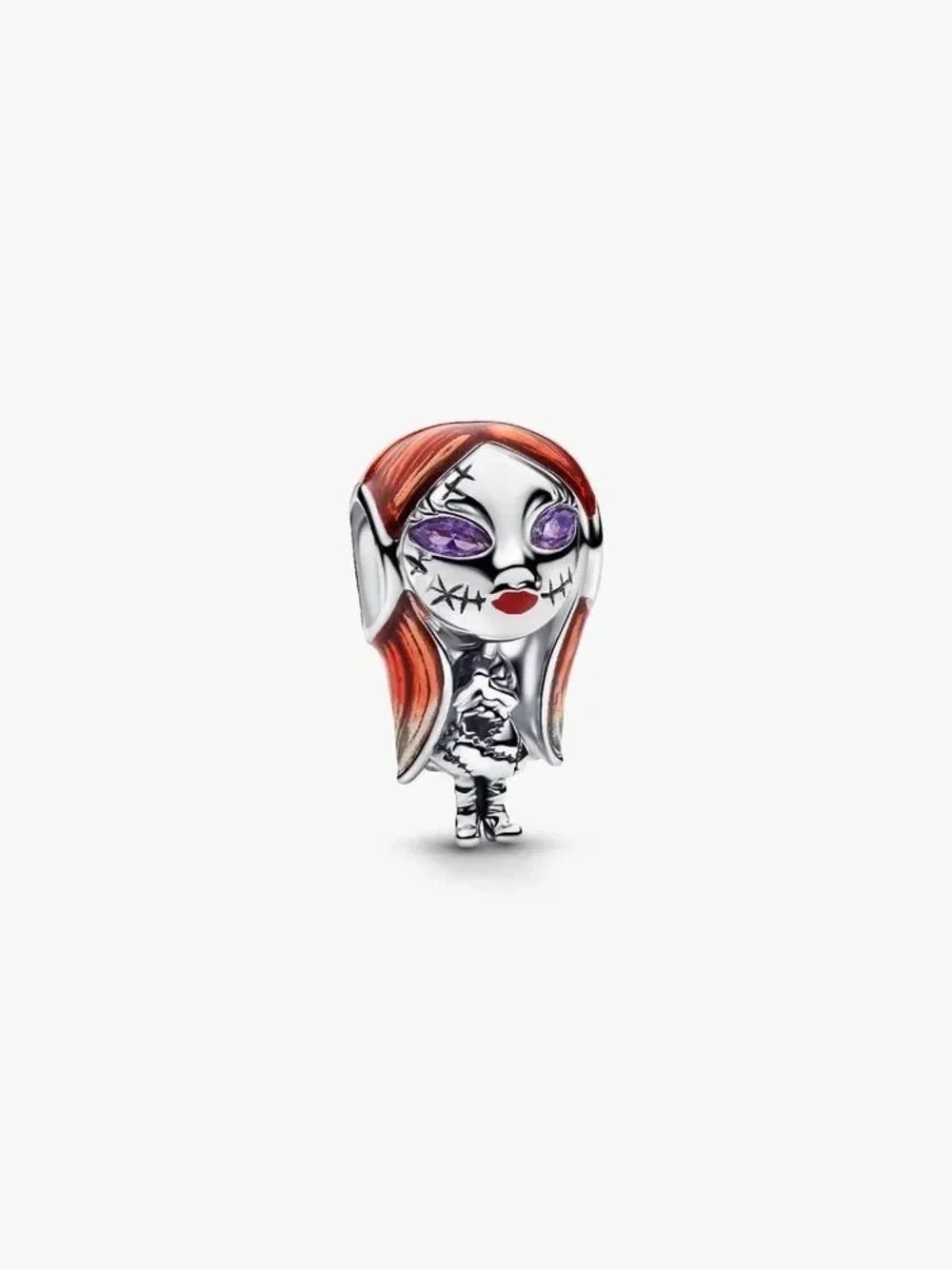 Pandora Red-Orange Hair Doll Brooch with Purple Eyes